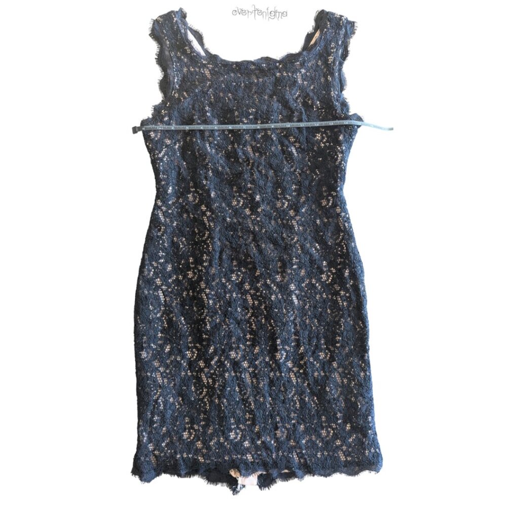 ADRIANNA PAPELL black lace sleeveless form fitting dress - Picture 5 of 9